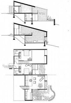 three diagrams of the house with different levels