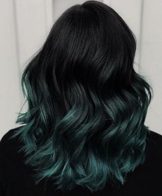 Dark Winter Hair Color 2023-2024 21 Ideas: Embrace the Bold and Beautiful Dark Green Hair Balayage, Green Balayage Short Hair, Green Hair Highlights For Black Hair, Black With Color Underneath Hair, Black Hair With Dark Green Highlights, Ashy Green Hair, Dark Green Balayage, Dark Teal Hair Ombre, Dark Green Ombre Hair