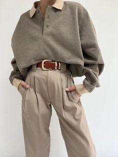 Best selling cotton twill Townes Trousers in Khaki Effortless Everyday Bottoms For Fall, Relaxed Everyday Fall Bottoms, Effortless Relaxed Fit Bottoms For Fall, Chic Bottoms With Ribbed Cuffs For Fall, Relaxed Bottoms For Everyday Fall Wear, Oversized Beige Bottoms For Fall, Relaxed Workwear Bottoms For Fall, Baggy Bottoms For Everyday Fall Wear, Relaxed Fall Workwear Bottoms