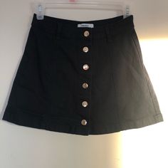 Black/Dark Blue Jean Material Button Up Mini Skirt. Size 24/Xs. Never Worn. Jean Material, Button Up Skirts, Forever 21 Skirts, Dark Blue Jeans, Jeans Material, Blue Jean, Dark Black, Blue Jeans, Mini Skirt