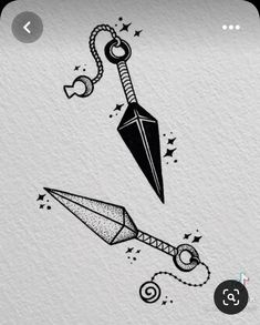 an image of a tattoo design on the back of a cell phone with scissors and stars