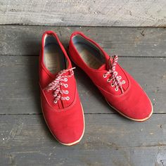 60s Super Jeepers red canvas sneakers Made by Sears Red and white laces Size 8 sole 10.25 x 3.25 Condition - good vintage Vintage Red Sneakers With Vulcanized Sole, Red Vintage Sneakers With Vulcanized Sole, Retro Low-top Canvas Shoes, Retro Red Lace-up Sneakers, Red Retro Lace-up Sneakers, Vintage Red Sneakers With Round Toe, Vintage Canvas Sneakers With Laces, Vintage Low-top Cotton Canvas Shoes, Vintage Cotton Canvas Shoes With Rubber Sole