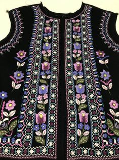 Black vest embroidered vest waistcoats for women handmade | Etsy Black Floral Embroidery Sleeveless Vest, Winter Floral Embroidered Sleeveless Vest, Bohemian Black Embroidered Vest, Folk Style Sleeveless Vest With Floral Embroidery, Sleeveless Folk Vest With Floral Embroidery, Black Folk Style Festival Vest, Traditional Black Sleeveless Vest, Folk Style Sleeveless Vest With Multicolor Embroidery, Traditional Fitted Black Vest