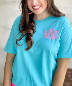 Introducing our stylish "Monogrammed Shirt," the perfect choice for adding a personalized touch to your wardrobe.
With this shirt, you can customize your monogram with your initials, allowing you to showcase your individual style. Choose from a variety of fonts and vibrant neon thread colors to create a monogram that reflects your personality.
Crafted from high-quality fabric, our shirt is available in sizes ranging from YXS to 5XL, ensuring a comfortable and flattering fit for everyone.
Whether you're looking for a unique gift or want to add a personal touch to your own wardrobe, our "Monogrammed Shirt" is the perfect choice. Order yours today and elevate your style with a custom monogram! Personalized Blue Cotton Tops, Customizable Blue Tops For Summer, Spring Casual Tops With Monogram, Personalized Fitted Casual Tops, Personalized Blue Short Sleeve Tops, Spring Casual Monogram Tops, Blue Monogram Cotton Tops, Casual Personalized Blue T-shirt, Spring Cotton Monogram T-shirt