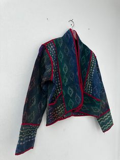 Old Vintage Kantha Gudri Piping Jacket Short Kimono Quilted Handmade For Women 3 | eBay Traditional Blue Blazer With Long Sleeves, Blue Patchwork Blazer For Fall, Fall Blue Blazer With Patchwork, Fall Blue Patchwork Blazer, Fall Patchwork Blue Blazer, Blue Long Sleeve Patchwork Blazer, Traditional Long Sleeve Winter Blazer, Blue Long Sleeve Blazer With Patchwork, Winter Long Sleeve Patchwork Blazer