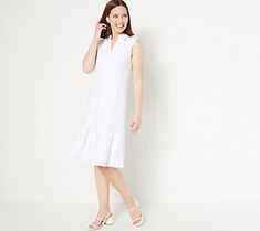 The pleated design gives this polo dress a flair of distinction that refreshes your sunny-season style with ease. From Women with Control®. White Pleated Dress For Workwear In Spring, Spring White Pleated Workwear Dress, White Pleated Dress For Spring Workwear, White Pleated Spring Dress For Work, White A-line Pleated Dress For Spring, Fit And Flare Summer Dress With Pleated Hem, Summer Fit And Flare Dress With Pleated Hem, V-neck Pleated Summer Dress For Work, Casual White Dress With Pleated Hem