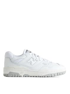 New Balance 550 Trainers - White - ARKET WW Gucci Jordans, New Balance 500, Mango Heels, H&m Heels, New Balance Trainers, Balance Trainers, Everything I Own, Timeless Shoes, Stitching Leather