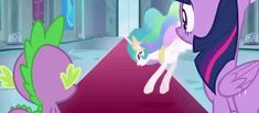 the pinkie is walking down the red carpet in front of her friend, twilight