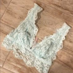 Victoria Secret Bralette Size Small Baby Blue Lace Nwot Fitted Lace Bra In Light Blue, Blue Lace Trim Bra For Spring, Blue Lace Trim Bra For Summer, Victoria's Secret Blue Summer Bra, Victoria Secrets, Small Baby, Lace Bralette, Blue Lace, Victoria Secret