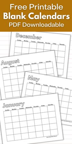 three blank calendars with the text free printable blank calendars