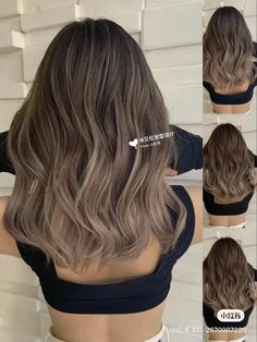 Hair Color Medium Hair, Ash Brown Medium Hair, Milk Tea Hair Color Ombre, Ashy Brown Hair Balayage Straight, Evo Hair Color, Ashy Brown Hair Balayage Asian, Ash Beige Hair Highlights, Mushroom Brown Straight Hair, Hair Color For Light Spring Skin Tone