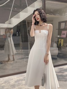 Spaghetti strap dress, white party dresses, high grade evening gownsMaterial:blendedColor:as picture or custom colorNeckline:spaghetti strapBack details:backlessStyle:simpleDress type:A-line&ltp&gtFeatures:simple</p>&ltbr/>&ltp&gtCustomized service and Rush order are available.</p>&ltbr/>&ltp&gtThis dress could be custom made, there are no extra cost to do custom size and color.</p>&ltbr/>&ltp&gtPlease leave your phone number Elegant Suspender Dress With Fitted Bodice, Backless Summer Formal Corset Dress, Summer Prom Evening Dress With Corset Back, Backless Corset Dress For Formal Summer Event, Summer Formal Backless Corset Dress, Summer Evening Dress With Corset Back And Fitted Bodice, Elegant Suspender Dress With Spaghetti Straps And Corset Back, Backless Summer Corset Dress For Formal Occasions, Elegant Suspender Dress With Corset Back And Spaghetti Straps