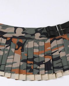 Details: Mini skirt with camouflaged print designSkirt Length: ShortMaterials:95% Polyester + 5% Spandex Pleated Mini Skirt, Fashion Boots, Camouflage, Mini Skirt, Mini Skirts, Spandex, Skirt, Boots