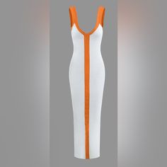 Details Occasion: Casual Category: Dresses Composition: 95% Polyester, 5% Elastane Sheer: Semi Sheer Color: Red, Brown, Khaki, Contrast Color, Black, Orange Measured In Size: S Length: 55.3" Length: 46.5" Bust: 28.3" Waist: 27.6" Hip: 29.9" Fit: Fitted Stretch: Mid Stretch Msrp$42 Selling The Orange/White This Time V-neck Dresses With Contrast Color, Casual White Dress With Contrast Color, Orange V-neck Color Block Dress, Casual White Color Block Dress, Orange Color Block V-neck Dress, White V-neck Dress With Splicing, White Sleeveless Dress With Contrast Color, Split Maxi Dress, Red Brown