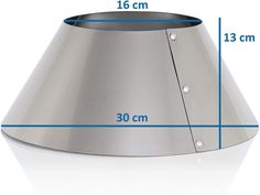 a cone shaped lamp shade is shown with measurements