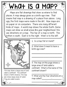 the map worksheet for reading maps