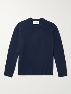 FRAME's cashmere sweater is a staple you'll get so much wear out of. It has a classic crew neckline and navy tone that goes with everything. Blue Cashmere Sweater, Cashmere Sweater Men, Navy Blue Sweater, Sweater For Men, Frame Collection, Sweater Men, Blue Sweater, Navy Sweaters, Cashmere Sweater