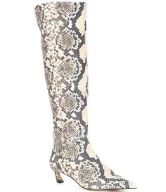 From Gianni Bini&#x2C; the Gianna Snake Print Kitten Heel Tall Boots feature:Snake printed leather upperPointed toe constructionFull inside zipper closureFabric liningpadded memory foam sockSynthetic outsoleApprox. 18.3" shaft heightApprox. 15" standard shaft circumferenceApprox. 16.9" wide calf shaft circumferenceApprox. 1.6" heel heightImported. Gianni Binni Shoes, Fitted Leather Boots With Snake Print, Heel Tall Boots, Tall Snake Print Boots, Casual Ankle-high Snake Print Boots, Trendy Ankle-high Snake Print Boots, Brown Ankle-high Snake Print Boots, Gianni Bini, Wide Calf