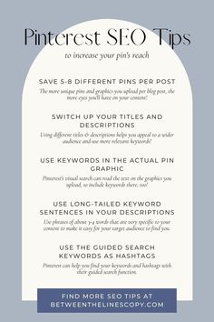 the pinterest seo tips guide