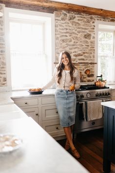 A classic skirt you can reach for season after season, the exclusive 'Leah' Denim Skirt in Light Wash will become an instant favorite in your closet! This stretch denim skirt with minimal distressing and no slits is the perfect blend of modesty, comfort, and style. The light wash is perfect for creating a wide range of casual outfits. Designed by us with you in mind, we think you are going to fall in love with this skirt as much as we did! 97% Cotton 3% Spandex Machine Wash Cold Do Not Bleach Ha Denim Skirt Outfit Fall Knee Length, Fall Outfits With Jean Skirts, Light Wash Long Denim Skirt, Midi Jean Skirt Outfits Fall, Jean Skirt Outfits Short, Light Denim Skirt Outfit, Midi Denim Skirt Outfit Fall, Modest Jean Skirt Outfits, Fall Jean Skirt Outfits