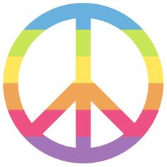 a peace sign painted in rainbow colors