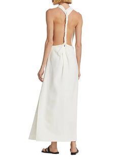 Proenza Schouler Selena Twist Back Crepe Dress - White | Editorialist Crepe Dress, Proenza Schouler, Dress White, White Dress, Twist, White, Black