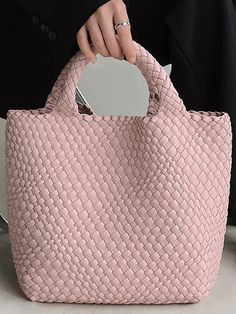 Elegant Solid Color Woven Tote Handbags – The Epitome of Style and Versatility Pink Tote Shoulder Bag With Braided Handles, Square Bags With Braided Handles For Errands, Pink Rectangular Hobo Bag With Braided Handles, Square Satchel With Braided Handles For Errands, Pink Handheld Shoulder Bag With Braided Handles, Pink Bucket Bag With Braided Handles And Top Handle, Pink Shoulder Bag With Braided Handles For Daily Use, Pink Bag With Braided Double Handles, Pink Double Handle Bag With Braided Handles