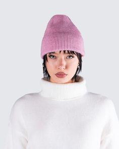 Pink from head to toe 😚 Beanie season is here, and literally, nothing beats a cute, pink ribbed beanie to throw on with any casual fit 🎀 Rosette Trim, Fuzzy Skirt, White Corset Dress, Denim Pleated Skirt, Red Mini Skirt, Chain Dress, Pink Ribbed, Orange Satin, Flare Jumpsuit