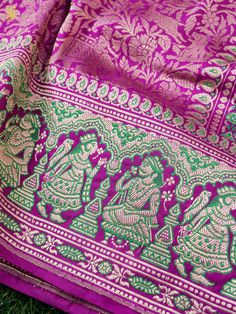 Add a traditional flavour to your closet with this beautiful pure pink Katan silk handloom Banarasi saree, a regal masterpiece. The beauty of this saree is in its meticulously detailed Raja Rani Motifs weaved on the border and pallu of the saree, along with Shikargah (animal motifs) work all over the body of the saree Pink Raw Silk Saree With Motifs, Pink Saree With Motifs In Traditional Drape, Pink Traditional Art Silk Wear, Pink Katan Silk Traditional Wear With Motifs, Pink Paithani Silk Saree With Motifs, Pink Traditional Wear With Katan Silk And Traditional Patterns, Pink Saree With Traditional Patterns For Ceremonies, Pink Tussar Silk Traditional Wear With Patterns, Pink Banarasi Silk Lehenga With Handloom Details