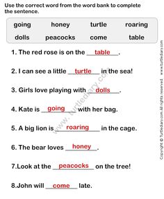 worksheet for reading the words in english