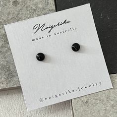 🖤FREE DOMESTIC SHIPPING when you buy 3 earrings🖤💌 My name is Erika, I'm a half Japanese, many of my product's designs are inspired by my experience in TOKYO, Japan. Please read below ★Minimalist Studs About 5mm There might be slightly difference due to made to order. handmade, gift for him  gift for her, unisex (I'm wearing the same size of earrings in photo) I can't take any responsibility for lost after hand it to post office.  Thank you for understanding. No refund. Black Stud Jewelry For Gift, Minimalist Black Plug Earrings For Gift, Mens Studs, Handmade Gift For Him, Earrings Mens, Mens Earrings, Black Studs, 3 Earrings, Black Stud Earrings