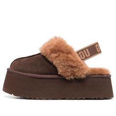 (WMNS) UGG Funkette Slipper 'Brown' 1113474-BCDR Brown Casual Platform Slippers, Brown Platform Slippers With Round Toe And Rubber Sole, Brown Platform Slip-on Slippers With Rubber Sole, Brown Slip-on Platform Slippers With Rubber Sole, Brown Rubber Sole Platform Slip-on Slippers, Brown Round Toe Platform Slippers With Rubber Sole, Brown Platform Slip-on Slippers, Brown Slip-on Platform Slippers, Brown Uggs Slippers