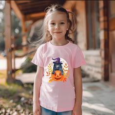 Celebrate the spookiest season of the year with our unique Halloween T-shirts! Designed to bring a smile and a bit of fright, these shirts are perfect for any Halloween event, from trick-or-treating to family gatherings. Each design combines comfort with festive flair, ensuring you or your child can enjoy the Halloween spirit in style. Crafted from soft, durable materials, our shirts are made to last through all your Halloween adventures. Whether you're looking for a fun costume alternative or a Spooky Pink T-shirt For Halloween, Pink Halloween T-shirt With Character Print, Cat With Pumpkin, Halloween Adventure, Halloween T Shirts, Spooky Pumpkin, Halloween Event, Halloween Outfit, Unique Halloween