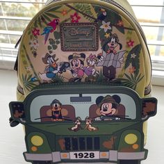 Brand New With Tags Loungefly Disney Mickey And Friends Jungle Safari Mini Backpack Glows In The Dark Green Disney Travel Bag, Disney Green Travel Bags, Themed Green Standard Backpack, Green Disney Bags For Everyday Use, Disney Green Backpack, Green Disney Backpack, Green Disney School Backpack, Green Disney Backpack For Travel, Disney Green Travel Backpack