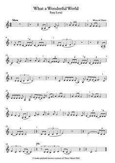 What a Wonderful World (Easy Level) (Easy) - Louis Armstrong - Clarinet Sheet Music Violin Sheet Music Popular Songs Easy, Beginner Violin Sheet Music, Free Guitar Sheet Music, Easy Violin Sheet Music, Popular Piano Sheet Music, Sheet Music With Letters