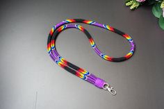 This Purple Native American-inspired beaded lanyard ID holder is perfect for nurses and teachers. Featuring a breakaway spot for safety and a few lengths to choose from, this Southwest gift combines style and functionality in one beautiful accessory. Keep your ID secure in vibrant, handcrafted fashion with this unique lanyard. S (13-14 inches) M (17-18 inches) L (21-22 inches) This product is made to order. I need 4-6 weeks after receiving the order to produce this item. Delivery from New York, Beaded Lanyards Native American, Seed Bead Lanyard, Unique Lanyard, Lanyard Id Holder, Custom Lanyards, Beaded Lanyard, Beaded Lanyards, 15% Off Sale, Id Holder