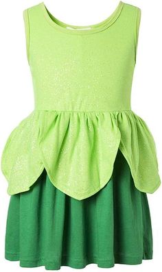 Amazon.com: Tinkerbell Classic Girls Costume Tinker Bell Princess Dress Girls Dress Fairies Tink The Fairy Rescue Classic Costume (Green, 3-4T) : Clothing, Shoes & Jewelry Fantasia Tinker Bell, Bell Princess, Snow White Princess Dress, Fairy Items, Fun Halloween Costumes, Outfit Coordination, White Princess Dress, Kid Costume