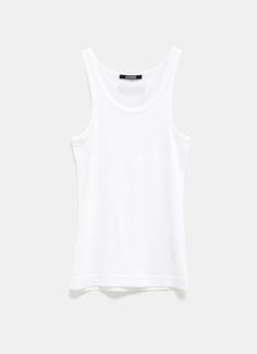 Le débardeur Pesco Tank Top White Crew Neck Cotton Tank Top, Fisherman Logo, White Cotton Ribbed Tank Top, Luxury White Cotton Tank Top, White Cotton Tank Top With Logo Print, Portugal Fits, White Mens Tank Top, Fitted Tank Top, Hand Makeup