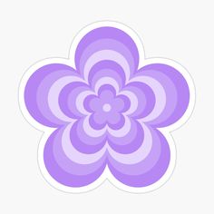 a purple flower sticker on a white background