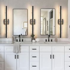 This bath vanity light for mirror has a built-in LED light source that shines through the acrylic lampshade, which is bright but not dazzling. The unique smoked acrylic lampshade design is stylish and eye-catching, and the pattern of each bathroom wall sconce is unique. Our bathroom light fixture uses a high-quality aluminum lamp body to prevent scratches, leave no marks, and has good heat dissipation. And there are 2 finishes for you to choose from, classic Black and elegant Gold. No matter whi Led Vanity Lights, Lampshade Designs, Bathroom Light, Led Vanity, Bathroom Wall Sconces, Bath Bar, Bathroom Light Fixtures, Bath Vanity Lighting, Bath Vanity