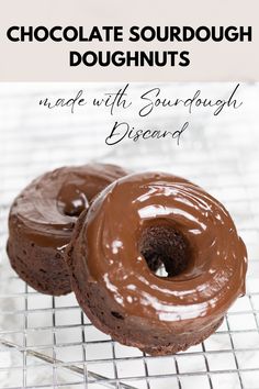 chocolate sourdough discard doughnut recipe.  Chocolate discard recipe.  chocolate doughnut with glaze stacked on top of each other. Cream Donut Recipe, Sour Cream Donut, Gluten Recipes, Donuts Chocolate, Cake Donuts Recipe, Chocolate Doughnuts, Easy Donuts, Cake Donut