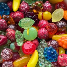 a bowl filled with lots of different colored candies