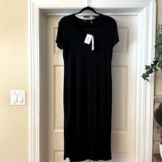 Never Worn! Slip On, Lined, Short Sleeve, V-Neck Maxi Dress With Side Slits. Ultra Soft! New With Tags. Black V-neck Midi Dress With Side Slits, Black V-neck Maxi Dress With Side Slits, Stretch V-neck Midi Dress With Side Slits, Stretch Midi Dress With Side Slits And V-neck, Black V-neck Dress With Side Slits, Cobalt Dress, Floral Lace Maxi Dress, Short Sleeve Maxi Dress, Orange Maxi Dress