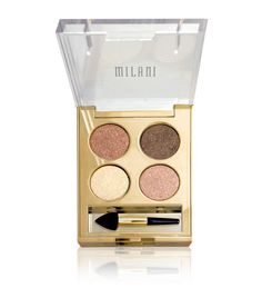 NEW! Milani Fierce Foil Eyeshine Eyeshadow Palette for Spring 2015-Florence(molten gold, rose, and bronze-available in three more shades) $9.99 This is so new, it’s hopping right off the Milan runway and into your makeup bag. A truly next-level eyeliner, it gets its richness from a black base that blasts the luminosity, creating a shiny, shimmery special effect that lights up your eyes. Blackened jewel tones with a foil finish, these can be used for lining or a full-on... Foil Eyeshadow, Milani Cosmetics, Cheap Makeup, Eye Palette, Makeup Revolution, Matte Lipstick, Makeup Collection, Makeup Eyeshadow