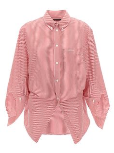 Balenciaga Shirt, Balenciaga Top, Striped Shirt Women, Balenciaga Women, Cotton Poplin Shirt, Twill Shirt, Poplin Shirt, Wide Sleeves, Fashion Labels