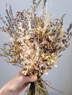 French Cottage bouquet-Arrangement-Pampas B Dried Flowers Wedding Lavender Bouquet, Dried Flower Hand Bouquet, Dry Baby Breath In A Vase, Lavander Dried Flower Bouquet, Dried Lavendar Vase, Wrapping Gift Baskets, Rustic Floral Decor, Small Bud Vases, Lavender Cottage