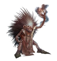 an image of a demon with feathers on his head and arms, standing in front of a