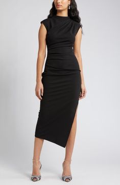 Cocktail Dress Nordstrom, Funnel Neck, Nordstrom Dresses, Asymmetric Hem, Funnel, Cap Sleeves, Cocktail Dress, Dry Clean, Nordstrom