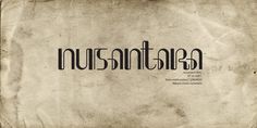 an old paper with the word nusantana written in black ink on top of it