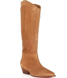 Free People Sway Low Slouch Suede Boots | Dillard's Xmas Wishlist, Romantic Lace, Lace Insert, Suede Boots, How To Feel Beautiful, Boot Shoes Women, Bootie Boots, Shoe Boots, Heel Height